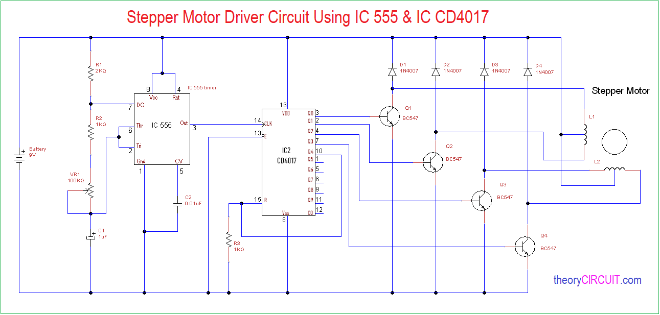 Stepper motor driver circuit schematic